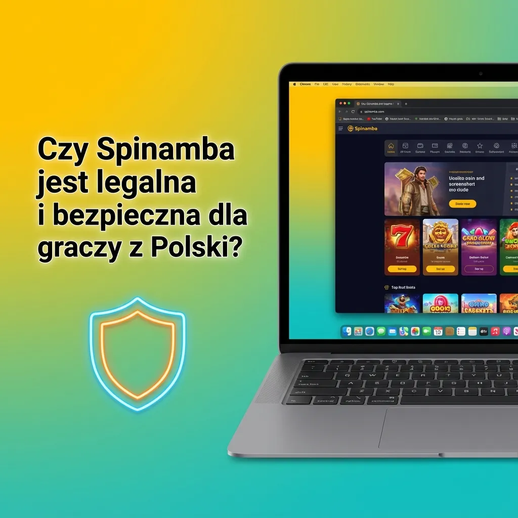 Grafika o legalności i bezpieczeństwie kasyna Spinamba dla polskich graczy, licencja Curacao, ochrona danych