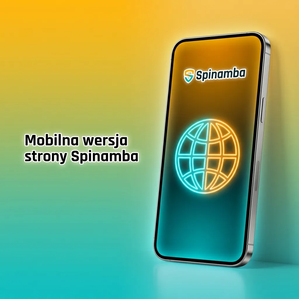 Smartfon z otwartą mobilną stroną Spinamba, menu zakładów sportowych i kasyna, zoptymalizowany interfejs dotykowy